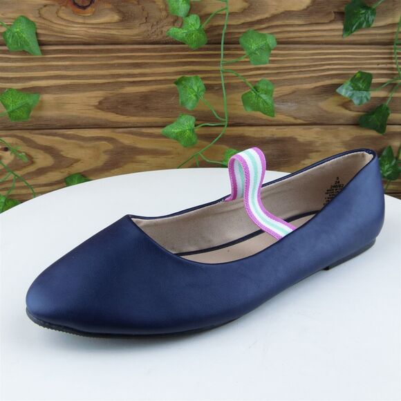 Old Navy Sz 5‎ Shoes Girls Youth Mary Jane Blue Synthetic Pull On - Picture 1 of 10